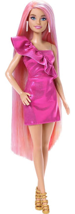 Barbie Fun & Fancy Set, Fashion Doll with Extra-Long Color-Streaked Blonde Hair, Clothes & Styling Accessories, JDC85
