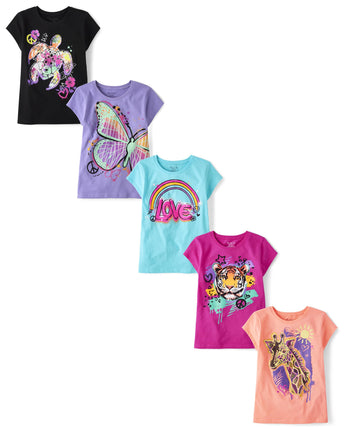 The Children's Place Boys' 5-Pack Short Sleeve Gra