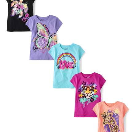 The Children's Place Boys' 5-Pack Short Sleeve Gra
