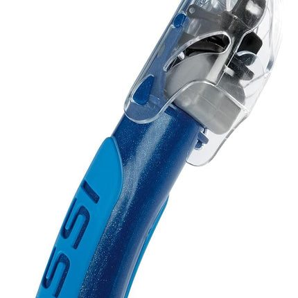 Cressi Unisex-Adult, Alpha Ultra Dry Snorkel Ideal for Snorkelling Apnea and Diving, Blue/Light Blue, One Size