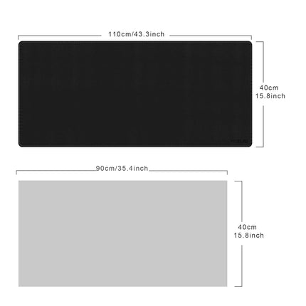 Mydours PU Leather Desk Pad, Non-Slip Gaming Mouse Pad with Suede Base, Large Desk Mats on The Top of Desks, 110x40cm Waterproof Computer Desk Blotter Protector (Black)
