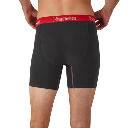 Hanes Men's Tagless Stretch - 6 Pack Black Boxer Briefs, Black, M UK