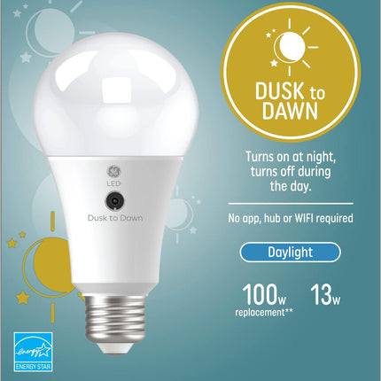 GE Lighting LED+ Dusk to Dawn Outdoor Light Bulb, 