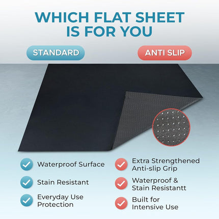 Waterproof Nuru Massage Flat Sheet 200x200cm for Massage Table & Bed, Black
