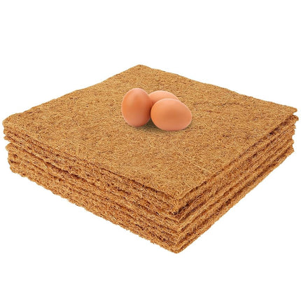 Abizarch 10Pcs Chicken Nesting Pads 13"x13", Natural Coconut Palm Hens Nest Bedding Mats,Multifunctional Chicken Nesting Box Liners for Hen Laying Eggs