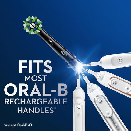 Oral-B Cross Action Electric Toothbrush Replacement Brush Heads, Black, 3 Count (Pack of 1)