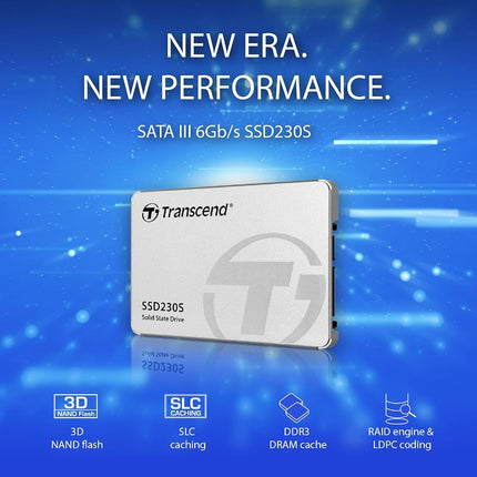 Transcend SSD230S 4TB SATA III 6Gb/s SSD, Read/Write up to 560/520 mb/s with DRAM Cache TS4TSSD230S
