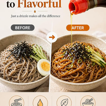 Korean Roasted Perilla Oil, 350ml, Rich Nutty Aroma, Traditional Korean Style Cooking Oil, Finishing Oil for Rice, Noodles, Salads & Korean Dishes