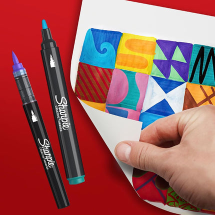Sharpie Creative Marker Acrylic Paint Pens | Water-Based Paint Markers | No-Bleed Ink Writes on Most Surfaces | Bullet Tip | Crafting & Art Supplies | Assorted Colours | 5 Count