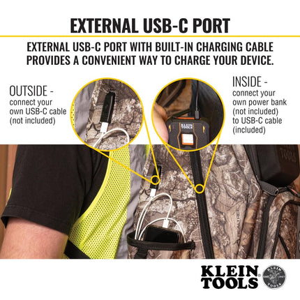 Mochila para herramientas Klein 62800BPCAMO Tradesman Pro® XL, 40 bolsillos, Camuflaje