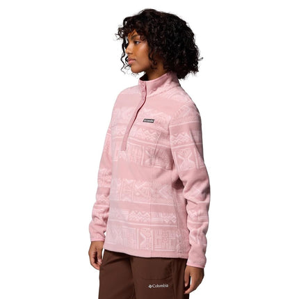Columbia Women's Benton Springs Printed 1/2 Snap, Fleece Pull Over, Eraser Pink Deschutes Days, M