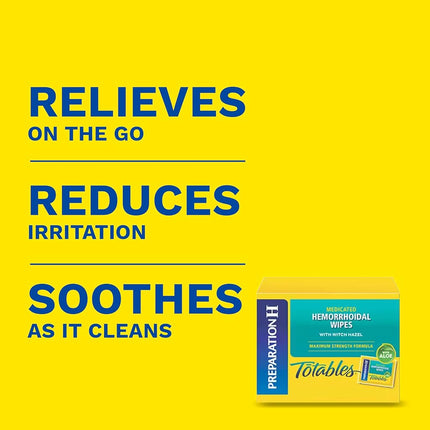 Preparation H Flushable Medicated Hemorrhoid Wipes, Maximum Strength Relief with Witch Hazel and Aloe, Package (48 Count) (Pack of 2)