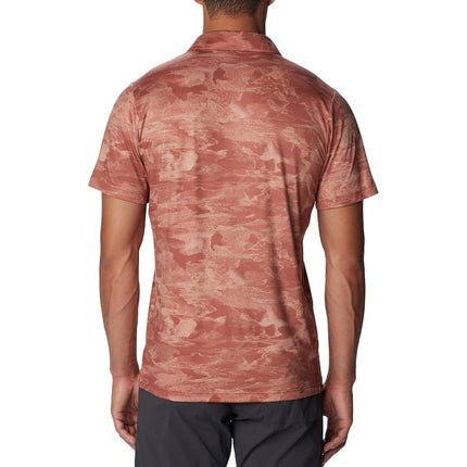 Columbia Men's Tech Trail Novelty Polo Hiking Shirt, Auburn Beachwood, Medium