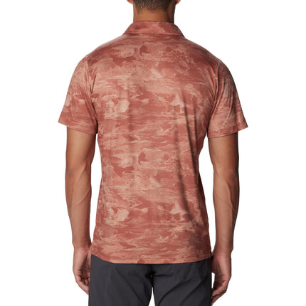 Columbia Men's Tech Trail Novelty Polo Hiking Shirt, Auburn Beachwood, Medium