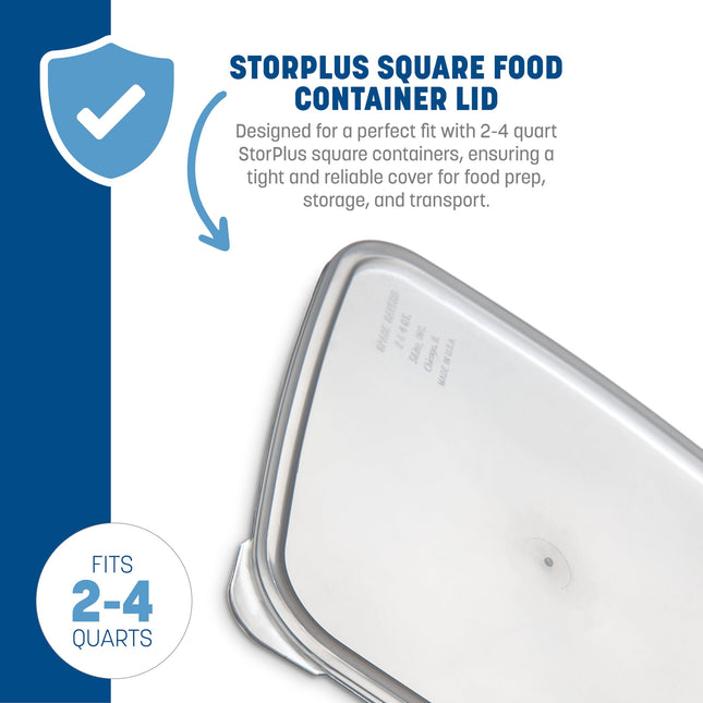 Carlisle ST157330 StorPlus BPA-Free Food Storage Lid Only, 2-4 Quart, Clear (Pack of 12)
