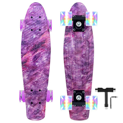 Nattork Skateboards 22 Inch Mini Cruiser Purple Sk