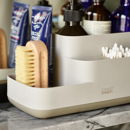 Joseph Joseph EasyStore - Bathroom Storage Caddy Organiser For Bathroom Accessories - Ecru