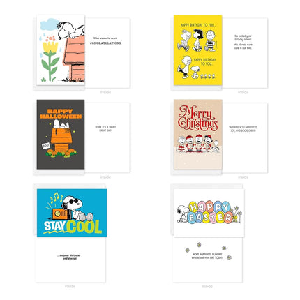 American Greetings 30-Count All Occasions Peanuts Card Pack with Keepsake Box and Envelopes