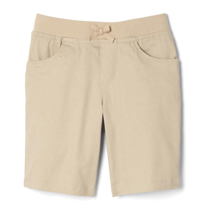 French Toast Girls' Pull-on Cotton Twill Shorts with Pockets, Khaki, 16 Years