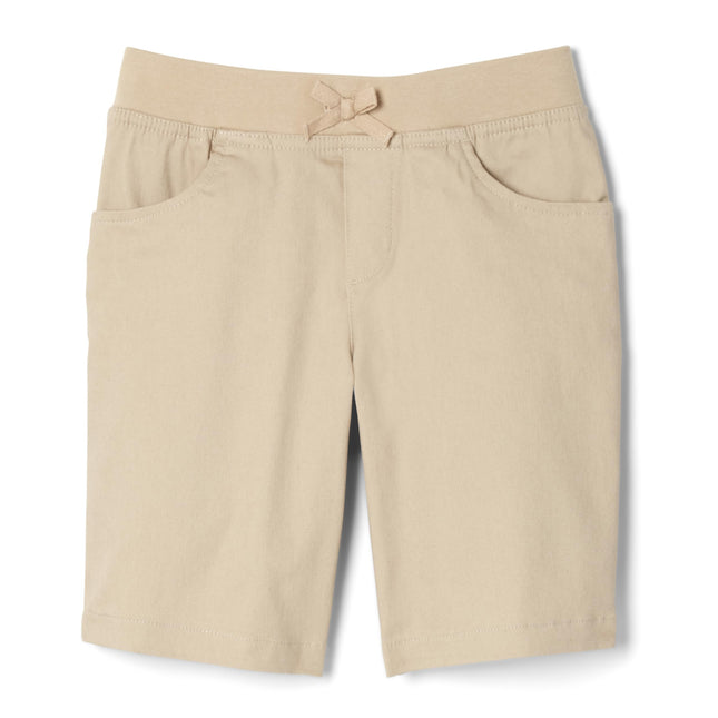 French Toast Girls' Pull-on Cotton Twill Shorts wi