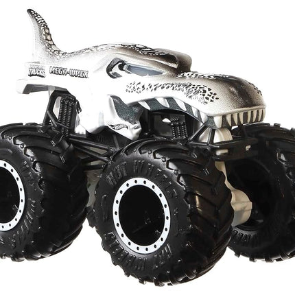 Hot Wheels Monster Trucks Creature 3-Pack of 1:64 Scale Toy Monster Trucks, Shark Wreak, Piran-ahh & Mega Wrex, Toy for Kids 3 Years Old & Older