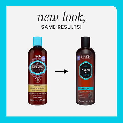 (ARGAN OIL, Shampoo + Conditioner) - HASK ARGAN OIL Shampoo and Conditioner Set Repairing for all hair types, colour safe, gluten free, sulphate free, paraben free - 1 Shampoo and 1 Conditioner