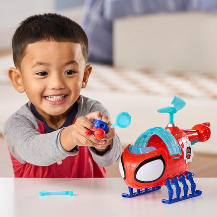 Marvel Spidey and His Amazing Friends Team Spidey Copter, 7.6-cm (3 inch) Action Figure & Toy Vehicle with Projectile, Super Hero Toys, Ages 3+, Red