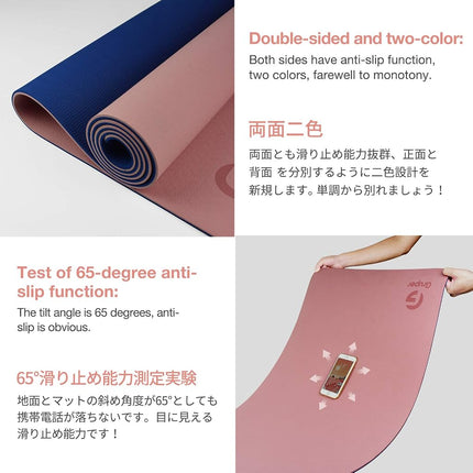 Esterilla de Yoga Antideslizante, Colchoneta de Ejercicios Ecológica con Correa de Transporte, Esterillas de Yoga Profesionales para Mujeres, Colchonetas de Entrenamiento para el Hogar, Pilates y Ejercicios de Suelo (Morado/Verde Azulado, Grosor-8mm)