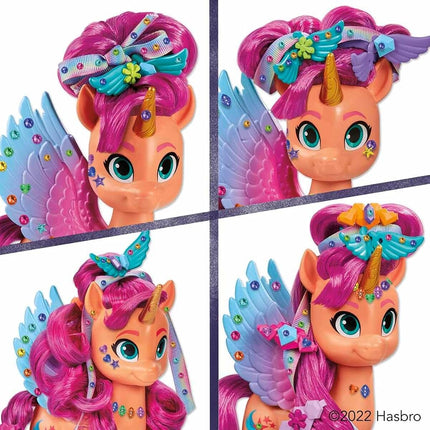 My Little Pony: Crea tu Magia Peinados con Cinta Sunny Starscout – Pony de 15 cm para Niños y Accesorios para el Cabello, Multicolor (F3873)