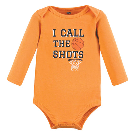 Hudson Baby unisex-baby Cotton Long-sleeve Bodysuits, Sports Stripes, 6-9 Months