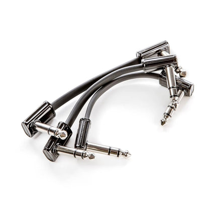 MXR Jim Dunlop (3PDCISTR03, 1/4-Inch Right Angle Ribbon TRS Patch Cable 3 in|7.6 cm-3 Pack (3PDCISTR03R)