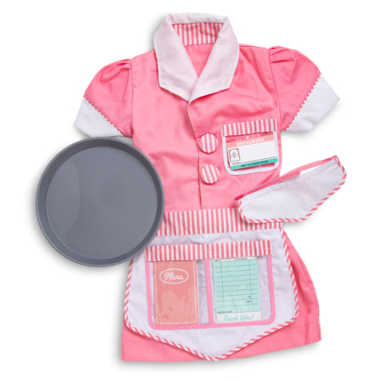 Set de disfraz de camarera de Melissa & Doug (empaque fácil de abrir, 7 piezas)