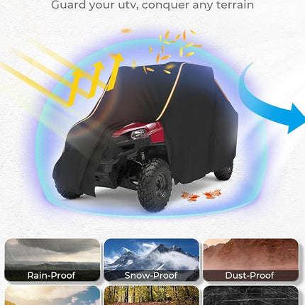 KEMIMOTO UTV Cover 2 Seater All-Weather Protection PU Oxford Cloth