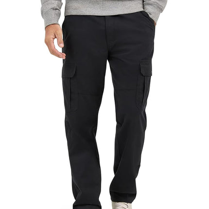 Wrangler Authentics Men's Relaxed Fit Stretch Cargo Pant Casual, Black, 46W x 30L