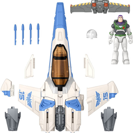 Buzz Lightyear Disney and Pixar Lightyear Toys, XL-15 Spaceship Vehicle with Buzz Lightyear Action Figure and Projectiles, Blast and Battle Pack