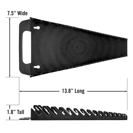 Ernst Manufacturing 5089 Wrench Gripper - Ergonomic Design, Holds 1/4" to 1 1/8" and 6 to 20 mm Wrenches, Portable 15 Tool Capacity, Black