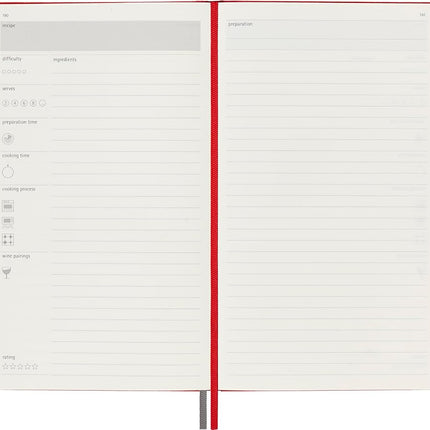 Moleskine - Recipe Journal, Theme Notebook - Hardcover Notebook to Collect and Organise Your Recipes - Large Size 13 x 21 cm - 400 Pages
