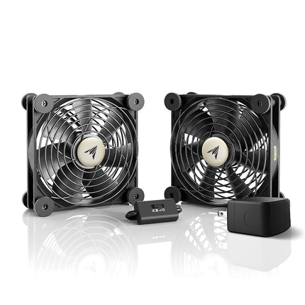 AC Infinity MULTIFAN S7-P, Quiet Dual 120mm AC-Powered Fan with Speed Control, UL-Certified for Receiver DVR PlayStation Xbox Component Cooling