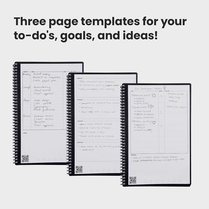 Rocketbook Fusion Reusable Undated Productivity Planner, Executive Size 6x8.8, Green - Goals, Monthly and Weekly Calendar, Daily To-do List, Lined and Dotted Notes Pages