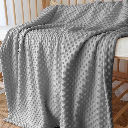 CREVENT Cozy Soft Warm Sherpa Baby Blanket for Infant Toddler's Crib Cot Stroller for Baby Boys All Season Use (76x102cm Light Grey dot)