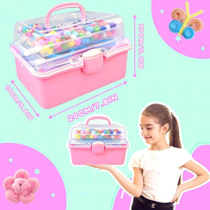 ZEIZHUBN 3000 Pieces Craft Set Children, DIY Craft Case Children with Pipe Cleaner, Googly Eyes, Creative Scrapbooking Craft Box, Craft Supplies for Girls Boys 4-8, 8-12 Years Gift