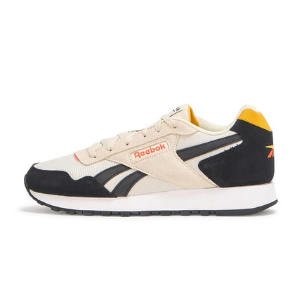 Reebok Men's Glide Sneakers, Alabaster/Black/White, 4