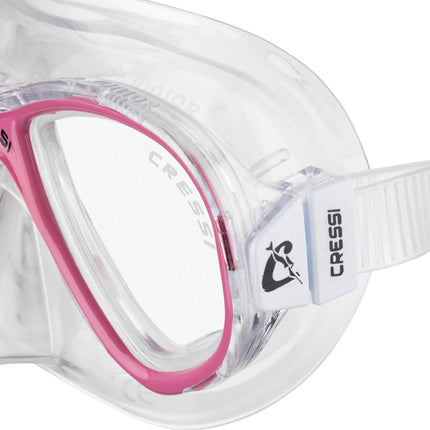 Cressi Perla Jr Snorkelling & Apnea Maske, Transparent/Rosa, Einheitsgröße, Junior Unisex