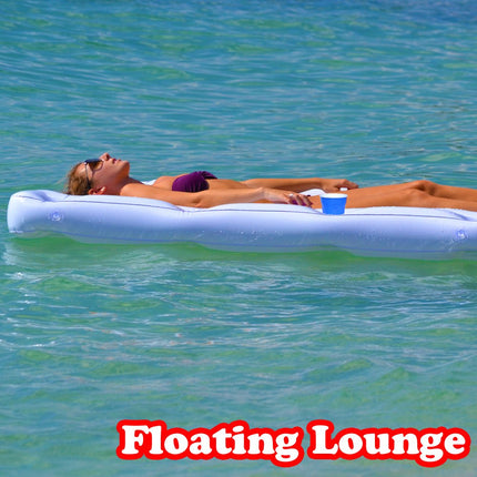 GoPong Pool Lounge Beer Pong Inflatable with Social Floating, White