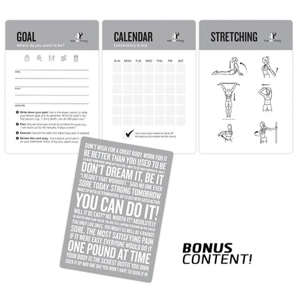Dumbbell Exercise Cards Home Gym Workouts Strength Training Building Muscle Total Body Fitness Guide Workout Routines Bodybuilding Personal Trainer Large Waterproof Plastic 3.5"x5" or 88mm x 126mm