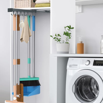 PrimZooty Pull Out Broom Holder, Multifunctional S