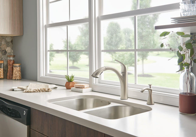 Moen 7545SRS Camerist One Handle Pullout Kitchen Faucet Featuring Power Clean and Reflex, Spot Resist Stainless, .375