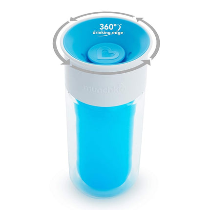 Munchkin Miracle 360 Insulated Swaddle Cup, Includes Stickers for Personalizing Cup, 255 ml, Blue