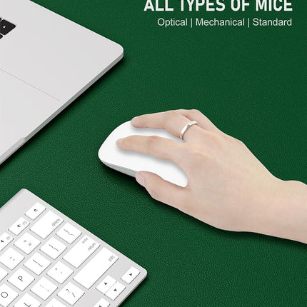 Niniubye Desk Pad, 48" x 17" PU Leather Non-Slip Desk Mat Large Mouse Pad for Desktop, Waterproof Laptop Computer Writing Mat for Office, Home, Work, Gaming, Dark Green