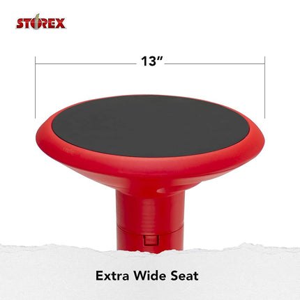 Storex Active Tilt Stool – Ergonomic Seating for Flexible Office Space and Standing Desks, Adjustable 12-24 Inch Height, Red (00324A01C)